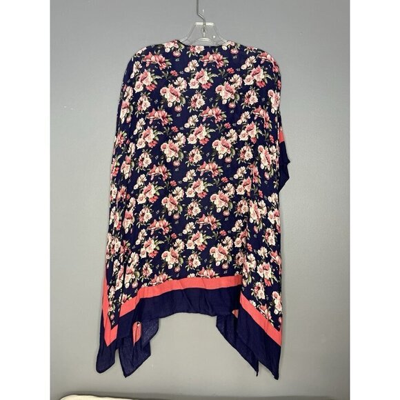 Mario Serrani Open Front Kimono Cardigan One Size Lagenlook Floral Boho Festival - Picture 10 of 10